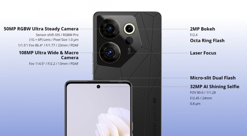 Camon 20 Premiere's 50MP RBGW camera (3)