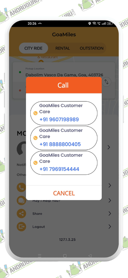 How to Contact the GoaMiles on Android Helpline