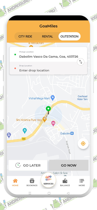 Outstation Trips using GoaMiles on Android