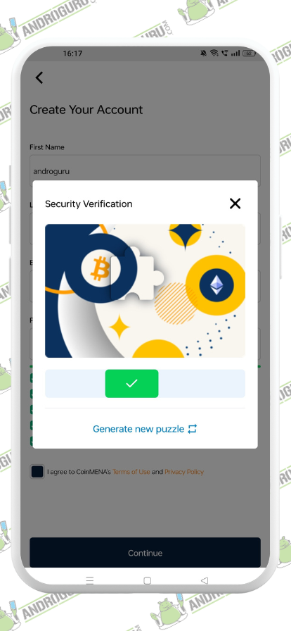 Account Verification - CoinMENA on Android