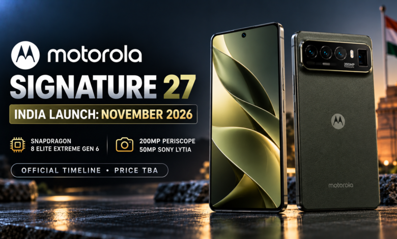 Motorola Signature 27 Confirmed for India in November With Snapdragon 8 Elite Extreme Gen 6
